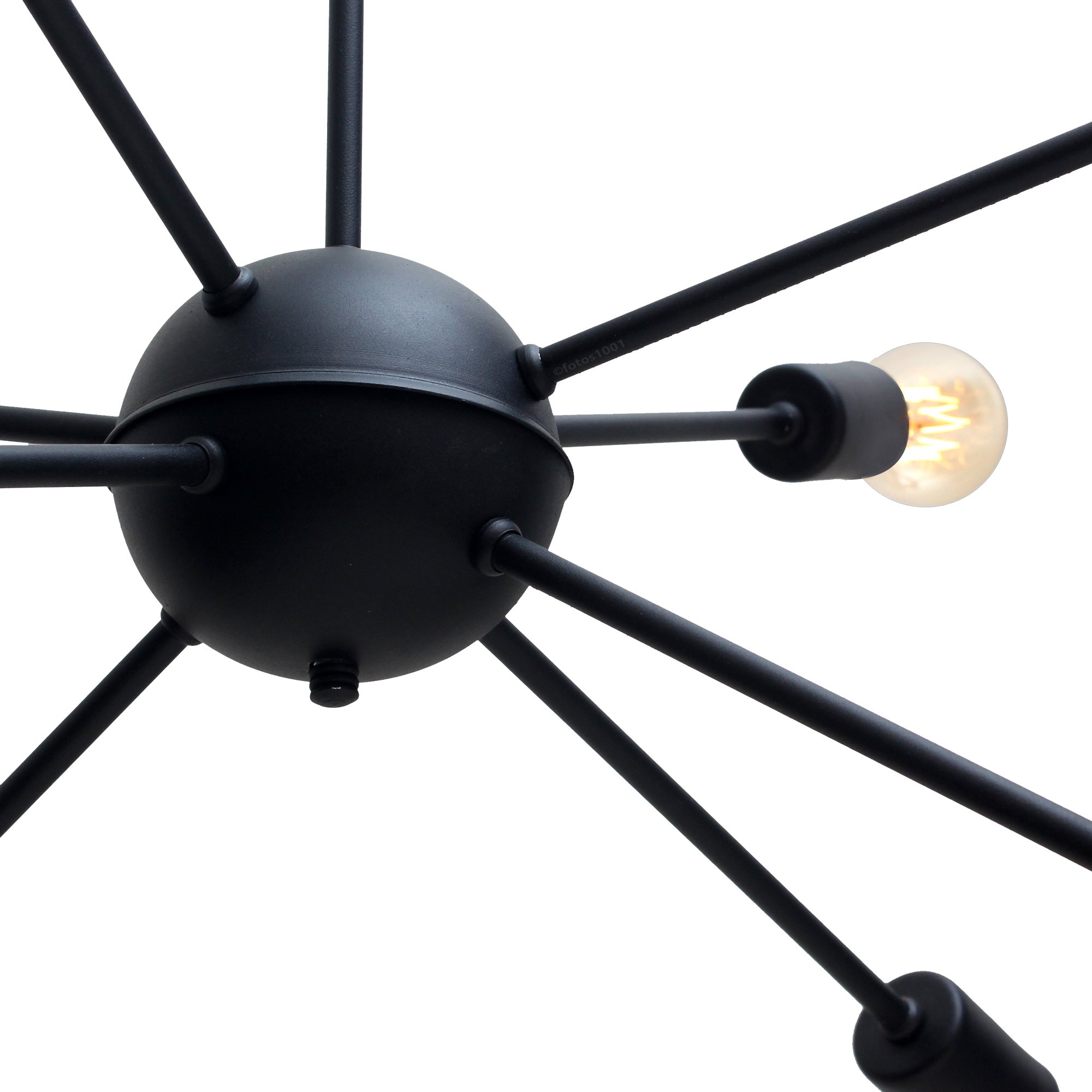 Pendente Sputnik Poptem Átomo com 8 lâmpadas/Braços cobre alumínio  haste metal sala aranha - 2