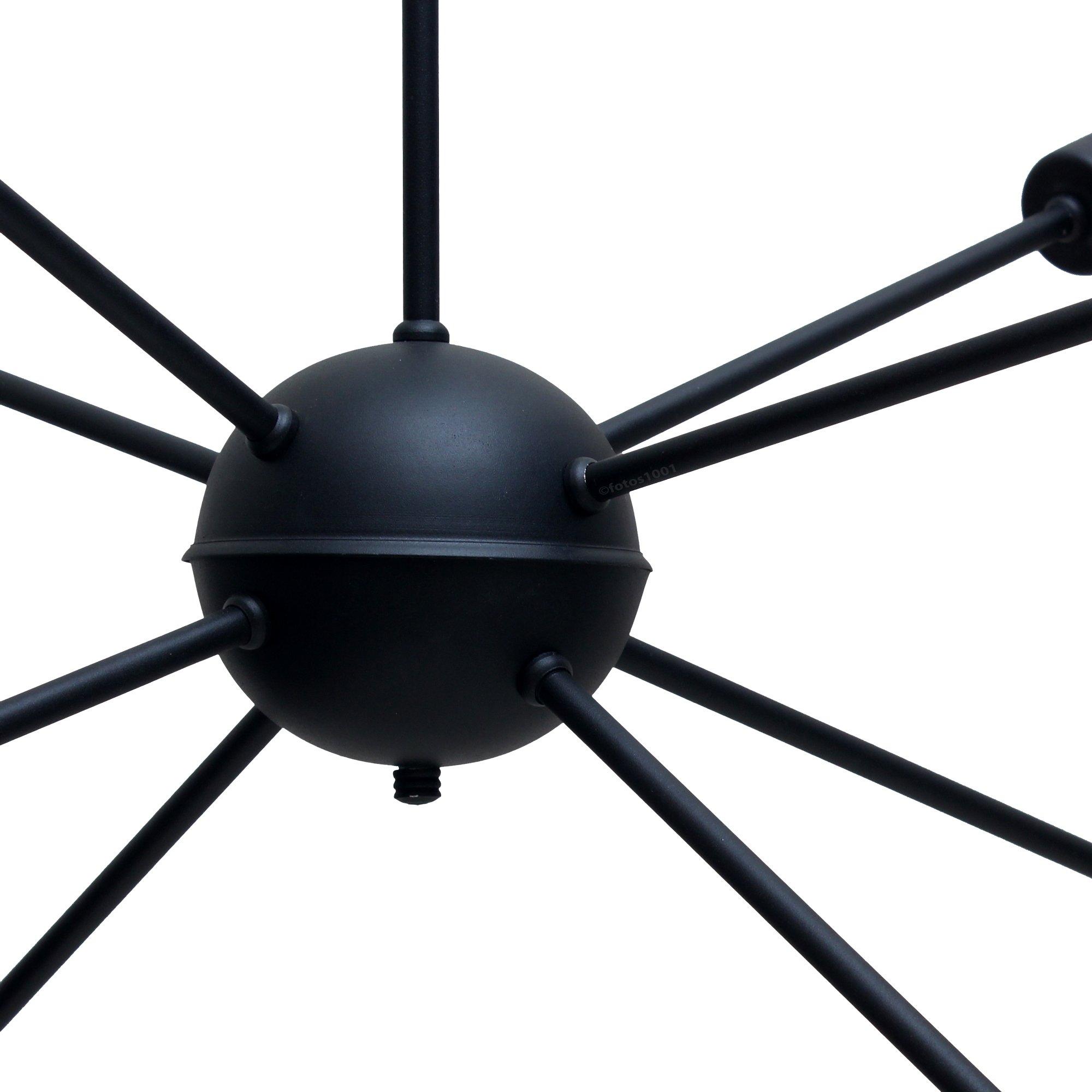 Pendente Sputnik Poptem Átomo com 8 lâmpadas/Braços cobre alumínio  haste metal sala aranha - 3