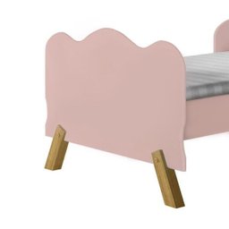Cama Infantil com Pés em Madeira e Barras Onduladas Angel Rosê - 3