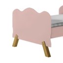 Ver imagem 3 de Cama Infantil com Pés em Madeira e Barras Onduladas Angel Rosê
