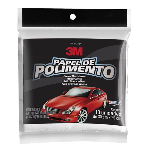 PAPEL DE POLIMENTO AUTOMOTIVO 3M COM 10 FOLHAS