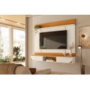 Ver imagem 2 de Painel Home Suspenso Aura Cinamomo e Off White para Tv até 65 com Bancada 1,82m Liberty Móveis