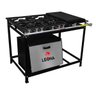 Fogão Industrial 4 Bocas Chapa Bifeteira Forno Tampa Inox 54 LITROS - 1