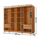 Ver imagem 3 de Guarda Roupa Casal Dunas 8 Portas 4 Gavetas Moderna Mobília Naturalle