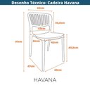 Ver imagem 4 de Kit 4 Cadeiras Empilhável Inmetro Havana Fratini Polipropileno Preto Suporta 182kg