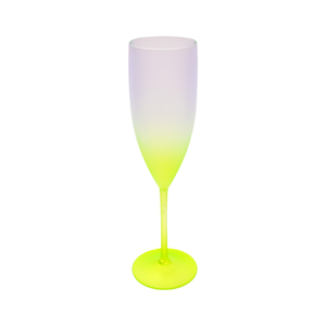 7 Taças De Champanhe Acrílico Degrade 160 ML: Amarelo Neon
