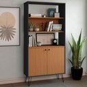 Ver imagem 1 de Estante para Livros Hit 2 Portas Freijo/preto - Artany Móveis
