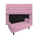 Ver imagem 1 de Kit Cabeceira Mirage + Calçadeira Grécia Casal 140cm Suede:rosê
