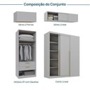 Ver imagem 4 de Guarda Roupa Planejado de Canto 4 Peças 8 Portas com 4 Portas de Correr Jade CabeCasa MadeiraOriginals Cinza/Urbano