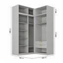 Ver imagem 3 de Guarda Roupa Planejado de Canto 4 Peças 8 Portas com 4 Portas de Correr Jade CabeCasa MadeiraOriginals Cinza/Urbano