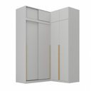 Ver imagem 2 de Guarda Roupa Planejado de Canto 4 Peças 8 Portas com 4 Portas de Correr Jade CabeCasa MadeiraOriginals Cinza/Urbano