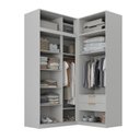 Ver imagem 5 de Guarda Roupa Planejado de Canto 4 Peças 8 Portas com 4 Portas de Correr Jade CabeCasa MadeiraOriginals Cinza/Urbano