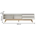 Ver imagem 3 de Conjunto Painel e Bancada Clermont Off White Freijo