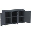 Ver imagem 3 de Armário Baixo Credenza PE40 Pandin 121,50 cm (largura) em MDP Cor Grafito com Três Portas