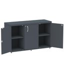 Ver imagem 4 de Armário Baixo Credenza PE40 Pandin 121,50 cm (largura) em MDP Cor Grafito com Três Portas