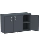 Ver imagem 2 de Armário Baixo Credenza PE40 Pandin 121,50 cm (largura) em MDP Cor Grafito com Três Portas