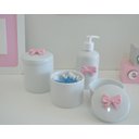 Ver imagem 1 de Kit Higiene Porcelana Bebê + Potes Cotonete Algodão -