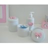 Kit Higiene Porcelana Bebê + Potes Cotonete Algodão - - 1