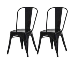 Kit 2 Cadeiras Tolix Iron Industrial Preta