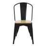 Kit 2 Cadeiras Tolix Iron Industrial Preta Assento de Madeira - 3