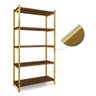 Estante Industrial 5 Prateleiras 90 cm Imbuia Dourado Garen Steel Mobile - 3