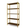 Estante Industrial 5 Prateleiras 90 cm Imbuia Dourado Garen Steel Mobile - 2