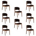 Ver imagem 1 de Kit 8 Cadeiras Decorativa Sala de Jantar Luxo Luna Facto Marrom - Mozzelar