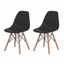 Ver imagem 1 de Kit 2 Cadeiras Sala de Jantar Charles Eames Eiffel Madeira - Preto