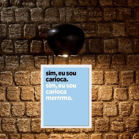 Quadro Decorativo Rio de Janeiro - Carioca Mermo 33x24cm - com Vidro:moldura Preta