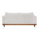 Ver imagem 6 de Kit 2 Poltronas Living + Sofá 2 Lugares Base Madeira Linho Bege