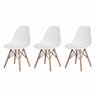 Kit 3 Cadeiras Eiffel Eames Sala de Jantar Base Madeira - 1