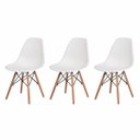 Ver imagem 1 de Kit 3 Cadeiras Eiffel Eames Sala de Jantar Base Madeira