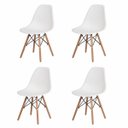 Ver imagem 1 de Kit 4 Cadeiras Charles Eames Eiffel Branco Base Madeira