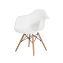 Ver imagem 2 de Kit 3 Cadeiras Charles Eames Eiffel com Braço Branca Base Madeira