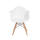 Ver imagem 3 de Kit 3 Cadeiras Charles Eames Eiffel com Braço Branca Base Madeira