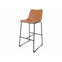 Ver imagem 2 de Kit 2 Banquetas Alta Para Cozinha Bar Bistro Munich Courino - Caramelo