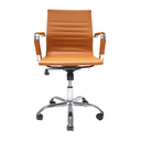 Ver imagem 3 de Kit 2 Cadeiras de Escritório Cliente Diretor Charles Eames Eiffel Esteirinha Stripes Caramelo