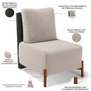 Ver imagem 4 de Kit 02 Poltronas Decorativas Sala de Estar Living Hungria L02 Couríssimo Verde Bouclê Creme - Lyam L