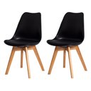 Ver imagem 1 de Kit 2 Cadeiras Saarinen Pretas em Polipropileno para Sala de Jantar e Cozinha
