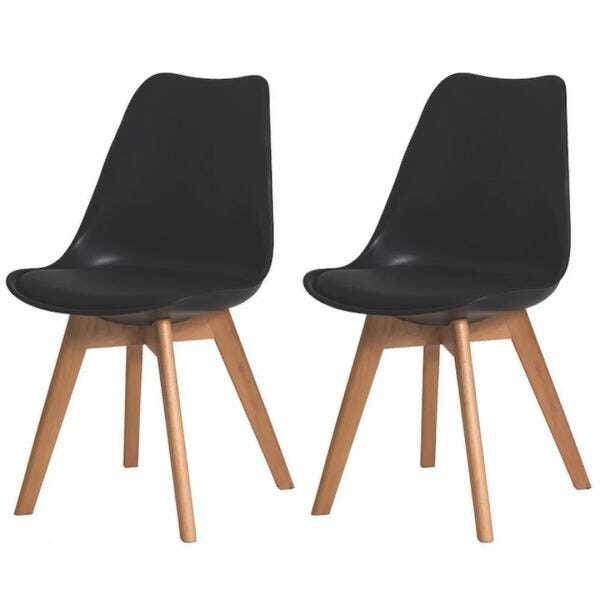 Kit 2 Cadeiras de Jantar Saarinen Leda Design Preta