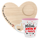 Ver imagem 1 de KIT CANECA DROP CORACAO BICOLOR ROSA + BANDEJA CORACAO - METADE DE MIM