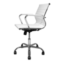 Ver imagem 4 de Kit 2 Cadeiras de Escritório Cliente Diretor Charles Eames Eiffel Esteirinha Stripes Branca