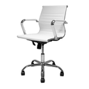 Ver imagem 2 de Kit 2 Cadeiras de Escritório Cliente Diretor Charles Eames Eiffel Esteirinha Stripes Branca