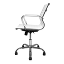 Ver imagem 5 de Kit 2 Cadeiras de Escritório Cliente Diretor Charles Eames Eiffel Esteirinha Stripes Branca