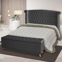 Ver imagem 2 de Kit Cabeceira de Cama Box e Calçadeira Baú Luxo Casal 140 Cm Suede Grafite do Lar Móveis
