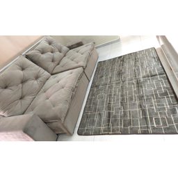 TAPETE JACQUARD SALA LUXUOSO 2,00X1,30 - QUADRICULADO MARROM - 1