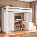 Ver imagem 1 de Cama Alta Office Adulto com Roupeiro e Escrivaninha Moon Yescasa