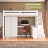 Cama Alta Office Adulto com Roupeiro e Escrivaninha Moon Yescasa - 9