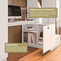 Cama Alta Office Adulto com Roupeiro e Escrivaninha Moon Yescasa - 12