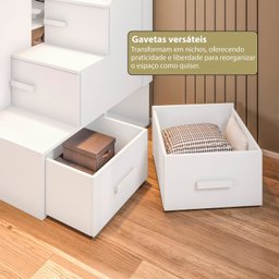 Cama Alta Office Adulto com Roupeiro e Escrivaninha Moon Yescasa - 15